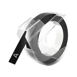 Dymo - Ruban d'étiquettes auto-adhésives 3D - 1 rouleau (9 mm x 3 m) - fond noir