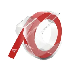 Dymo - Ruban d'étiquettes auto-adhésives 3D - 1 rouleau (9 mm x 3 m) - fond rouge