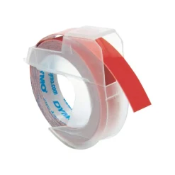 Dymo - Ruban d'étiquettes auto-adhésives 3D - 1 rouleau (9 mm x 3 m) - fond rouge
