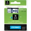 Dymo D1 - Ruban d'étiquettes auto-adhésives - 1 rouleau (12 mm x 7 m) - fond blanc écriture bleue