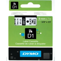 Dymo D1 - Ruban d'étiquettes auto-adhésives - 1 rouleau (9 mm x 7 m) - fond blanc écriture noire