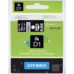 Dymo D1 - Ruban d'étiquettes auto-adhésives - 1 rouleau (19 mm x 7 m) - fond noir écriture blanche