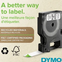 Dymo D1 - Ruban d'étiquettes auto-adhésives - 1 rouleau (19 mm x 7 m) - fond blanc écriture noire