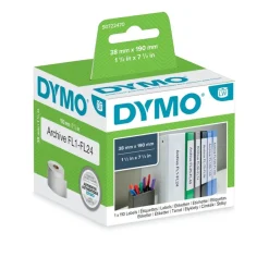 Dymo LabelWriter - Ruban d'étiquettes auto-adhésives - 1 rouleau de 110 étiquettes (38 x 190 mm) - fond blanc écriture noire