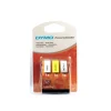 Dymo LetraTAG - Ruban d'étiquettes auto-adhésives - 3 rouleaux métalique, papier et plastique (12 mm x 4 m) - fond jaune ou blanc écriture noire