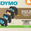 Dymo LetraTAG - Ruban d'étiquettes plastique auto-adhésives - 1 rouleau (12 mm x 4 m) - fond bleu écriture noire