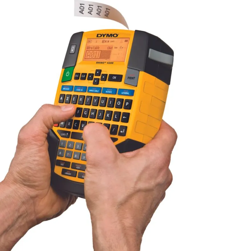 Dymo Rhino 4200 - Étiqueteuse - imprimante d'étiquettes monochrome - impression par transfert thermique