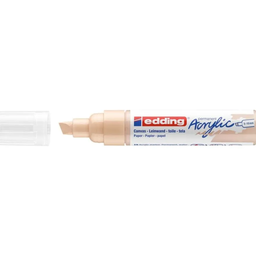 Edding - Marqueur Acrylique e-5000 Beige chaud - Pointe Large Biseautée 5-10 mm