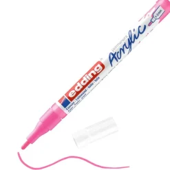 Edding - Marqueur Acrylique e-5300 Rose Fluo Mat - Pointe Ogive fine 1-2 mm