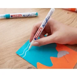 Edding - Marqueur Acrylique e-5300 Orange Fluo Mat - Pointe Ogive fine 1-2 mm