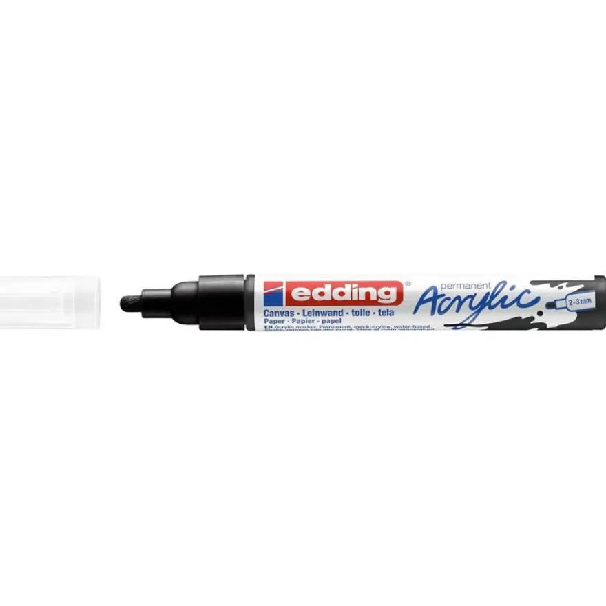 Edding - Marqueur Acrylique e-5100 Noir foncé Mat - Pointe Ogive 2-3 mm