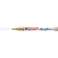Edding - Marqueur Acrylique e-5300 Or précieux Mat - Pointe Ogive fine 1-2 mm
