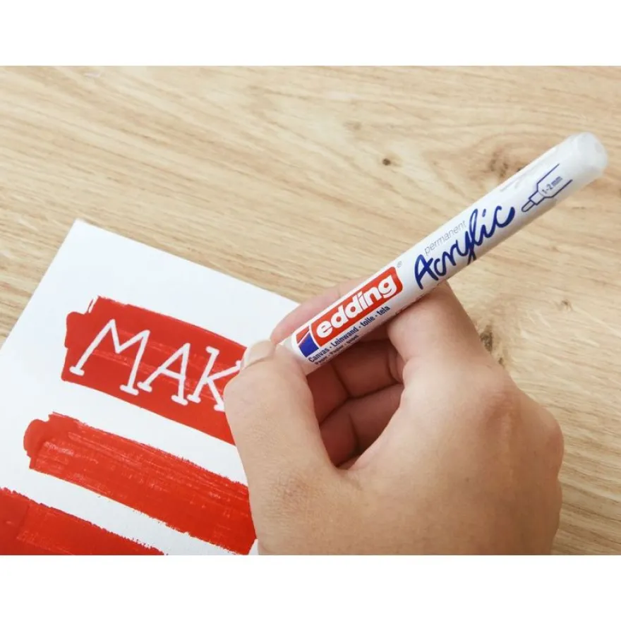 Edding - Marqueur Acrylique e-5300 Or précieux Mat - Pointe Ogive fine 1-2 mm