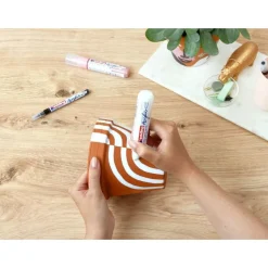 Edding - Marqueur Acrylique e-5000 Orange Fluo Mat - Pointe Large Biseautée 5-10 mm