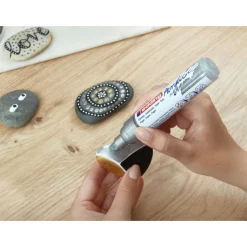 Edding - Marqueur Acrylique e-5000 Orange Fluo Mat - Pointe Large Biseautée 5-10 mm