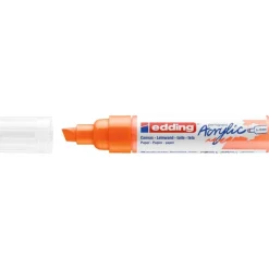 Edding - Marqueur Acrylique e-5000 Orange Fluo Mat - Pointe Large Biseautée 5-10 mm