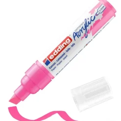 Edding - Marqueur Acrylique e-5000 Rose Fluo Mat - Pointe Large Biseautée 5-10 mm