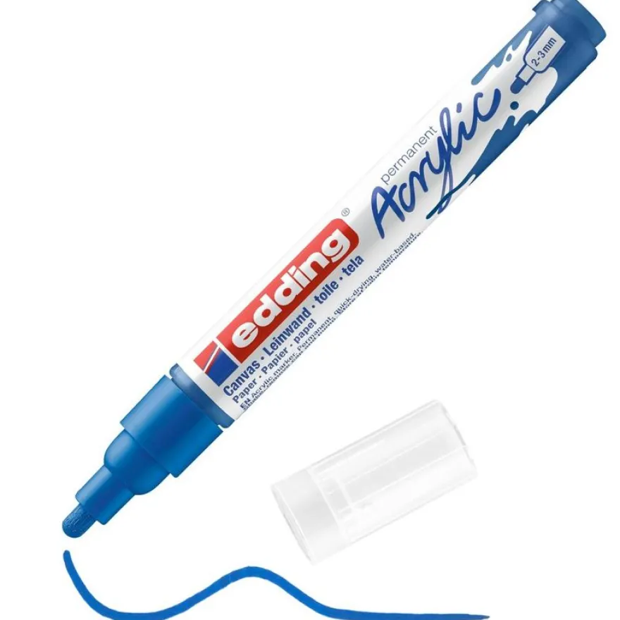 Edding - Marqueur Acrylique e-5100 Bleu gentiane Mat - Pointe Ogive 2-3 mm