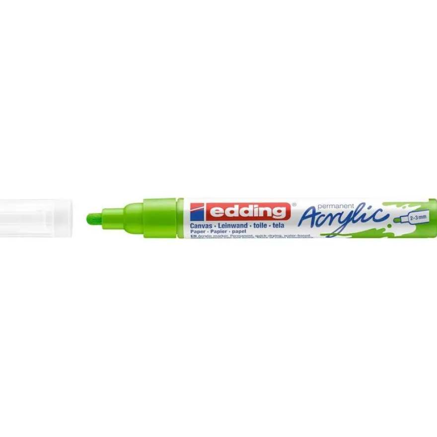 Edding - Marqueur Acrylique e-5100 Vert jaune Mat - Pointe Ogive 2-3 mm