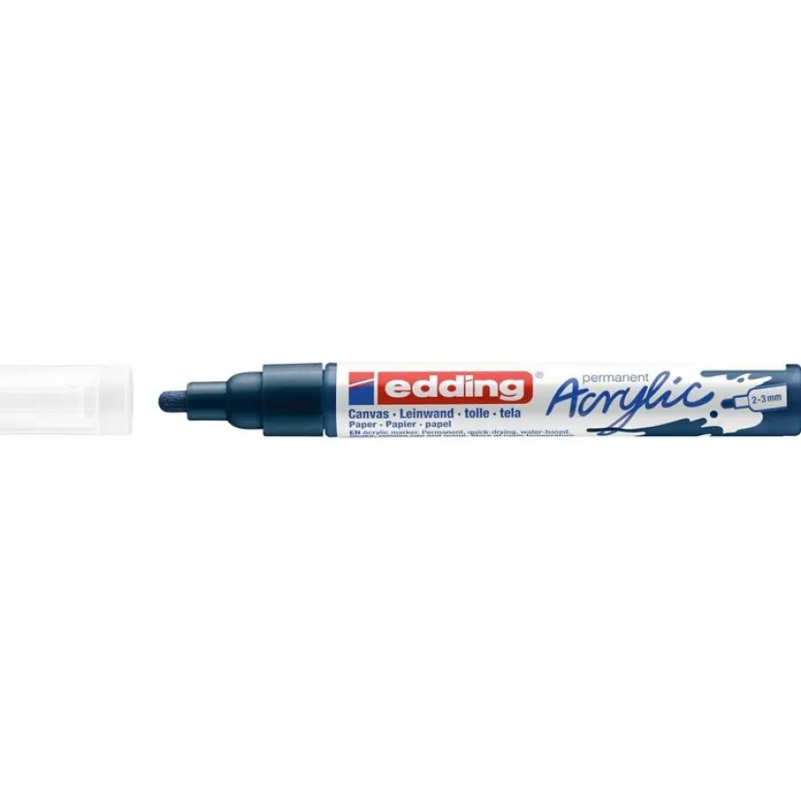Edding - Marqueur Acrylique e-5100 Bleu nuit Mat - Pointe Ogive 2-3 mm