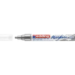 Edding - Marqueur Acrylique e-5100 Argent précieux Mat - Pointe Ogive 2-3 mm