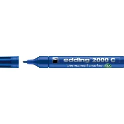 Edding - Marqueur Permanent en Aluminium recyclé e-2000C Bleu - Pointe Ogive 1,5-3 mm