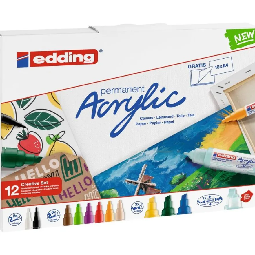 edding basic Creative Set - marker and twin-tip paint marker set - 12 pièces