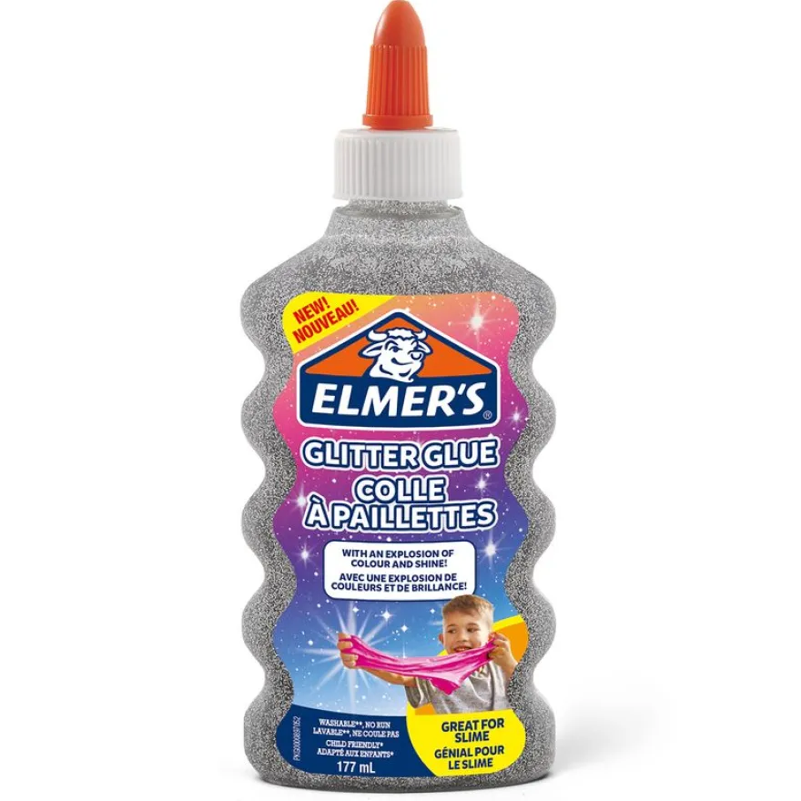 Elmers - Colle pailletée pour slime argentée - 177ml