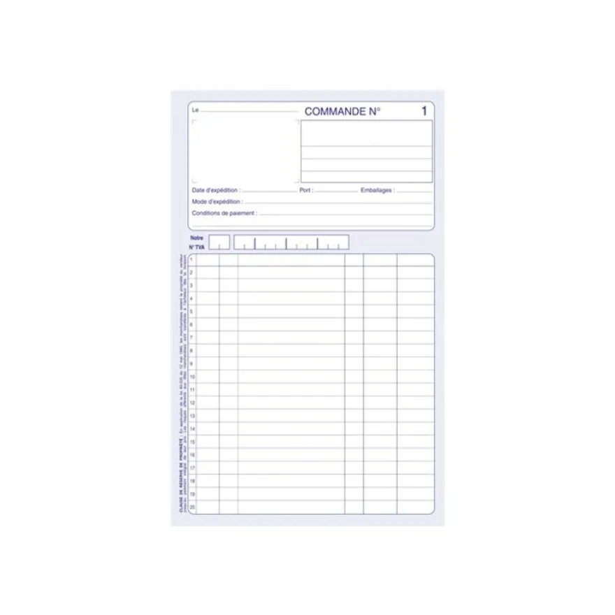 ELVE - 10 Manifolds Carnets de commandes - 50 dupli - 21 x 14 cm