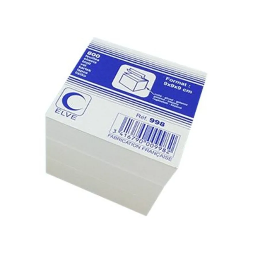 ELVE - Bloc Cube encollé - 90 x 90 mm - blanc