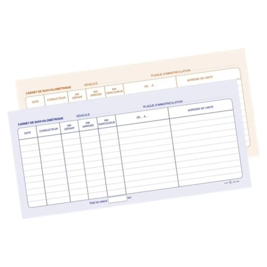 ELVE - Bloc spirale Carnet de suivi kilométrique de véhicules - 50 dupli - 29,7 x 14 cm