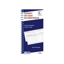 ELVE - Bloc spirale Carnet de suivi kilométrique de véhicules - 50 dupli - 29,7 x 14 cm