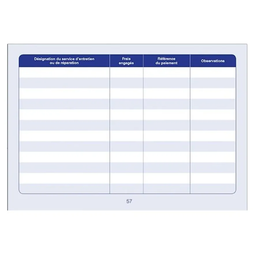 ELVE - Carnet de bord véhicule de service - 15 x 21 cm