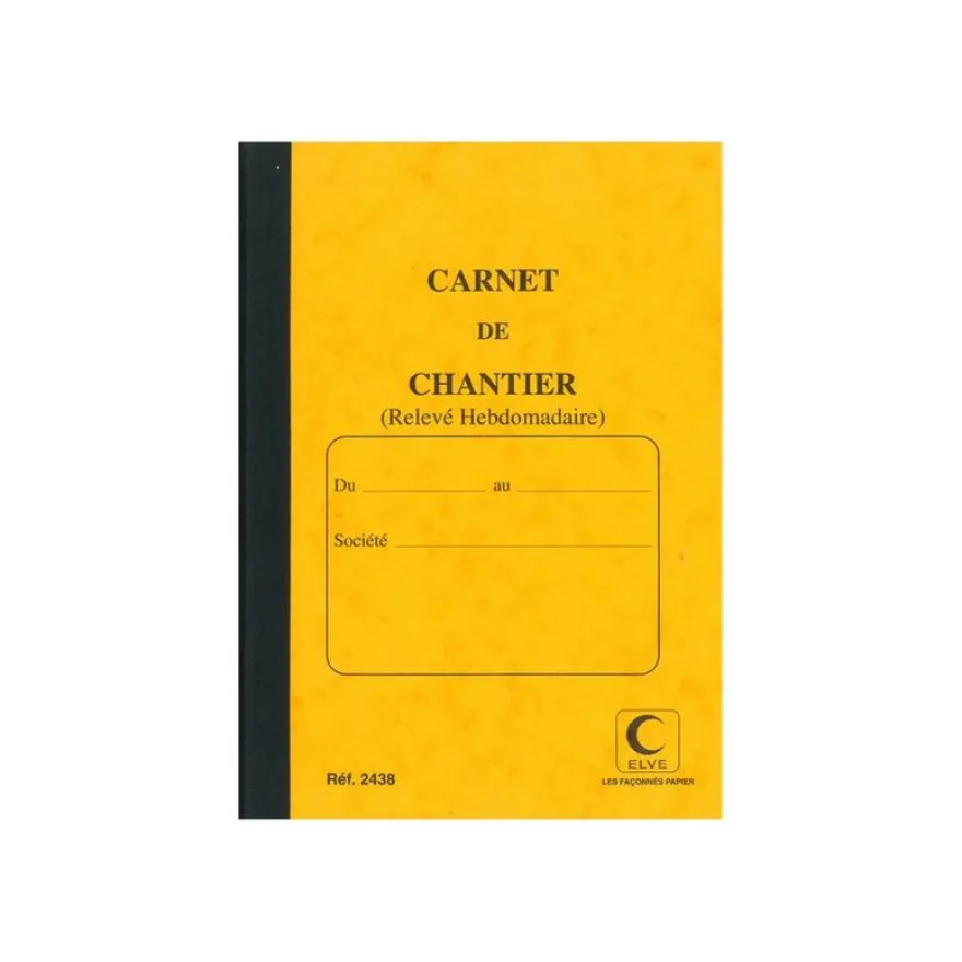 ELVE - Carnet de chantier - relevé hebdomadaire - 80 pages - 130 x 190 mm