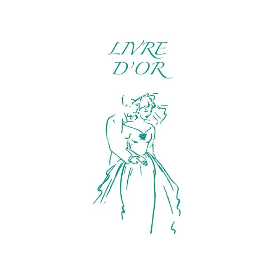 ELVE - Livre d'or mariage - 24 x 24 cm - portrait - 48 feuilles / 96 page - couple en vert