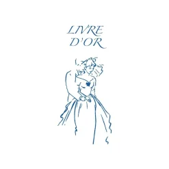 ELVE - Livre d'or mariage - 24 x 24 cm - portrait - 48 feuilles / 96 page - couple en bleu