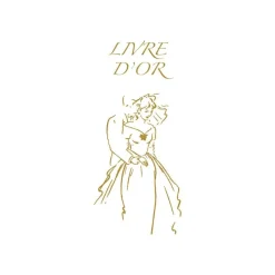 ELVE - Livre d'or mariage - 24 x 24 cm - portrait - 48 feuilles / 96 page - couple en or