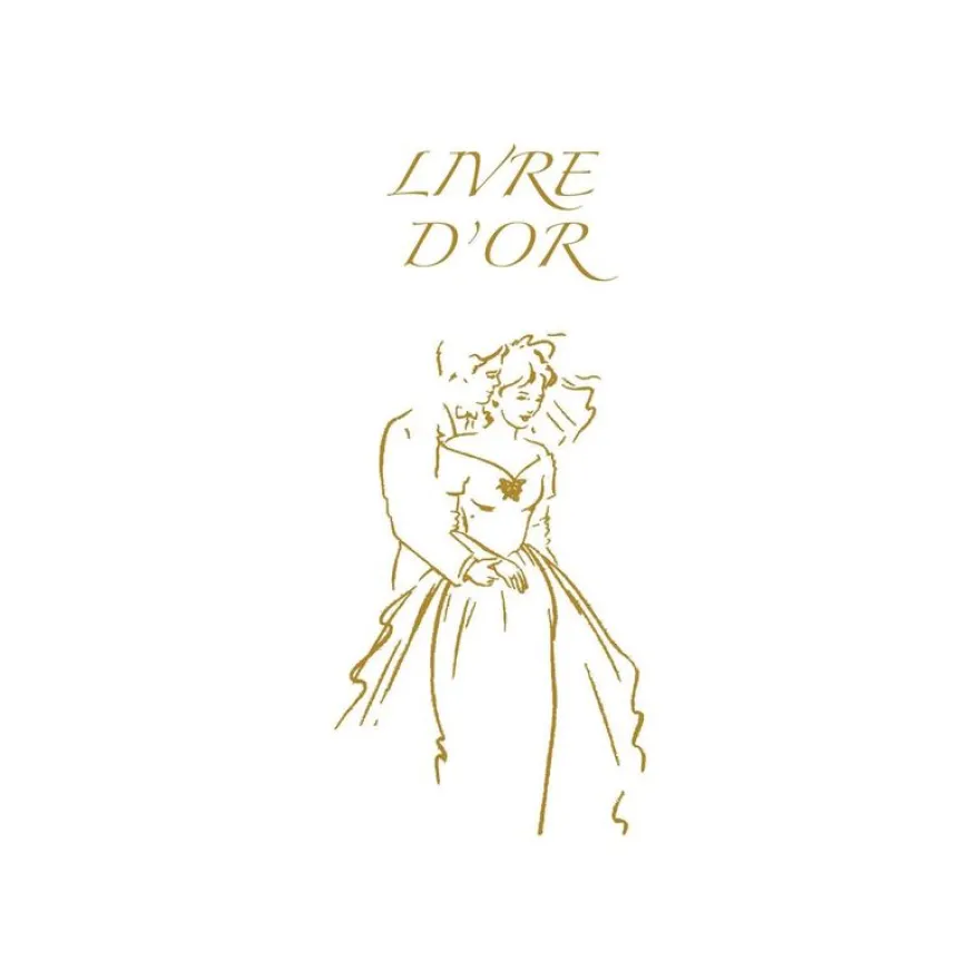 ELVE - Livre d'or mariage - 24 x 24 cm - portrait - 48 feuilles / 96 page - couple en or
