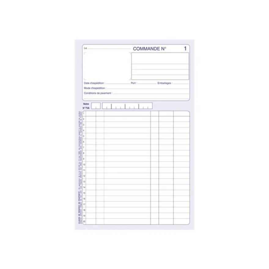 ELVE - Manifold Carnet de commandes - 50 dupli - 21 x 14 cm