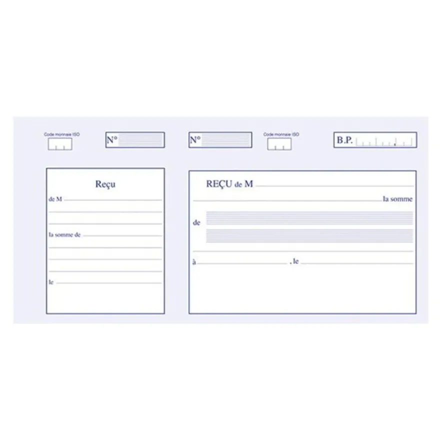 ELVE - Manifold Carnet de reçus - 50 dupli - 10,5 x 21 cm