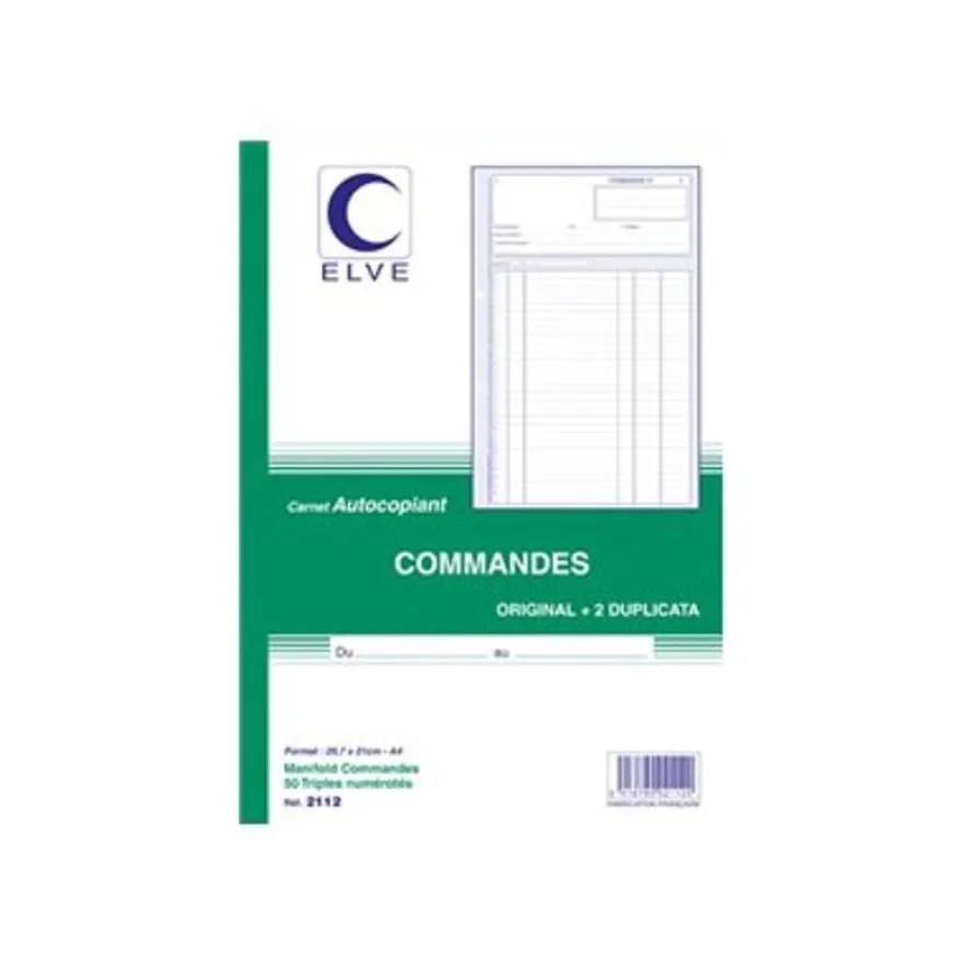 ELVE - Manifold Carnet de commandes - 50 tripli - A4