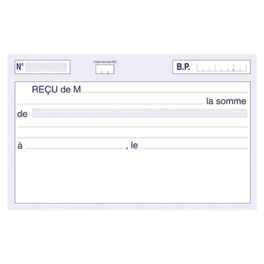 ELVE - Manifold Carnet de reçus - 50 dupli - 10,5 x 18 cm