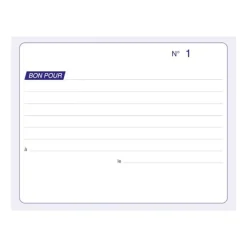 ELVE - Manifold Carnet de Bons pour - 50 dupli - 10,5 x 14 cm