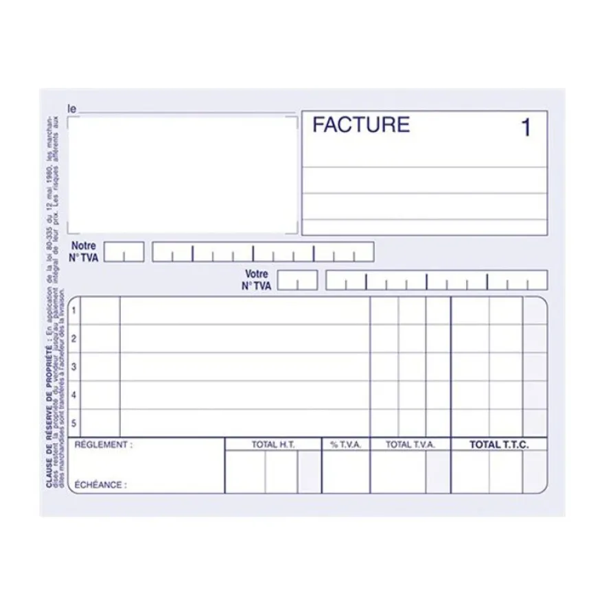 ELVE - Manifold Carnet de factures - 50 dupli - 10,5 x 14 cm