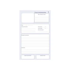 ELVE - Manifold Carnet Fiche d'intervention - 50 tripli 21 x 14 cm