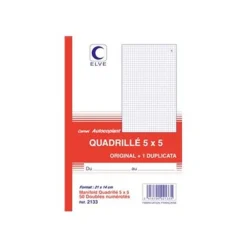 ELVE - Manifold quadrillé 5x5 - 50 dupli - 21 x 14 cm