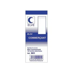 ELVE - Petit bloc papier blanc - 60 x 140 mm - 100 feuillets non numérotés