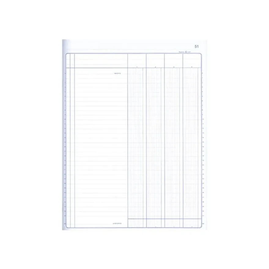 ELVE - Piqûre comptable - 4 colonnes par page - 31 x 21 cm - 100 pages
