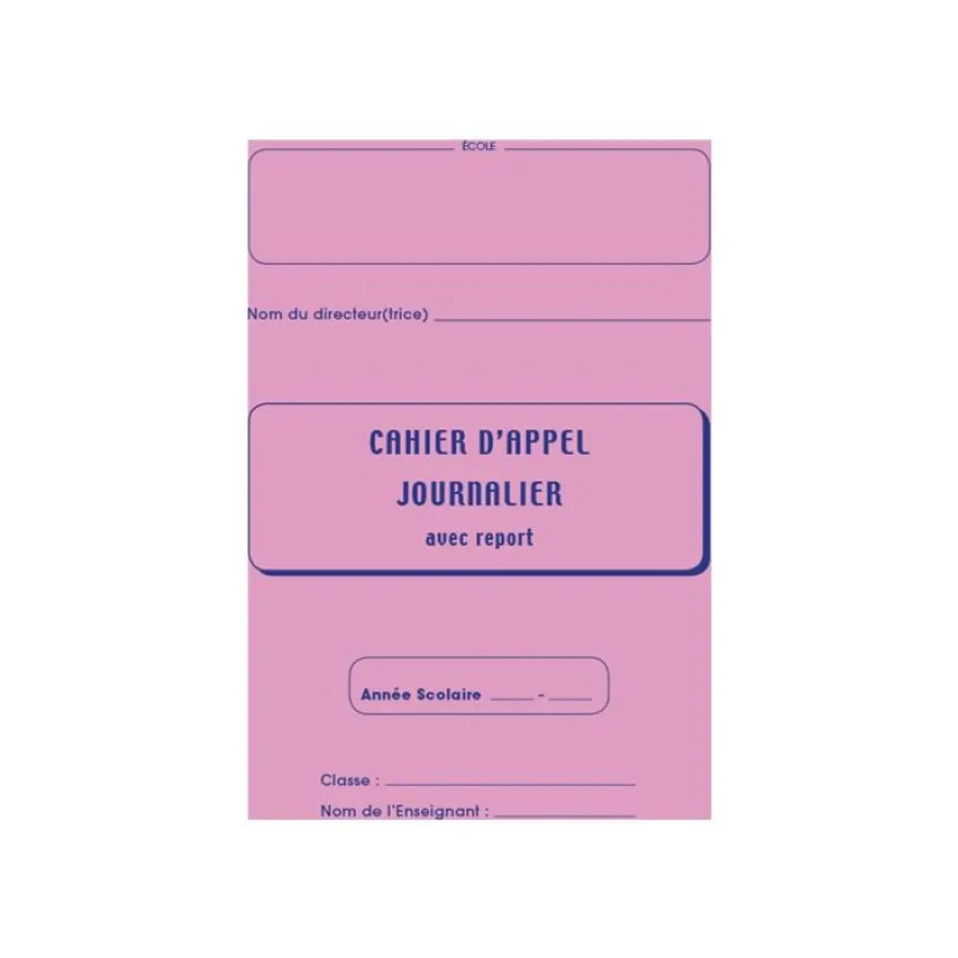ELVE - Registre d'appel sans entaillage - A4 - 24 pages