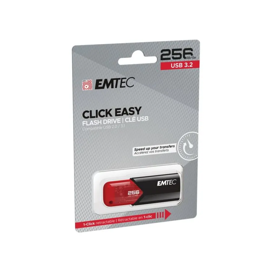 Emtec B110 Click Easy 3.2 - clé USB 3.2 - 256 Go - rouge